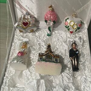 Old World Christmas wedding set of 6 ornaments